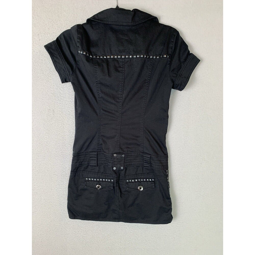 GUESS Mini Dress Size S Black Studded Cowgirl Western Y2K Rodeo Steampunk - Picture 4 of 9